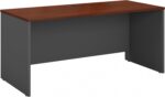 60W x 24D Credenza Desk in Hansen Cherry, Computer Table for Home or Professional Office