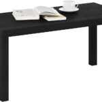 CLASSIC Coffee Table, Modern Rectangle Coffee Table with 1.8" Triple Thick Tabletop, Side Table, Toolless Assembly, for Living Room, Home Office, Black