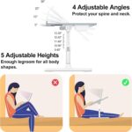 Laptop Desk for Bed, Adjustable Bed Table with Leather Desktop, Foldable X-Large Laptop Bed Trays with Drawer for Bed Couch Floor Writing Working Reading Eating Painting (Gray, 23.6"×15.7") - Image 2