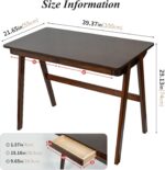 Computer Desk with Drawers, Solid Wood Writing Desk, Mid Century Modern Home Office Desks, Oak Study Table, Small Desk for Bedroom, 29.1 H x 39.4 W x 21.7 D Inches, Walnut - Image 2