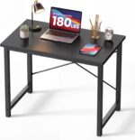 32 Inch Small Computer Desk for Home Office, Gaming Writing Desks for Bedroom Modern Study Work Table Simple Style Workstation with Reinforcement Structure, Black