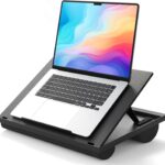 Lap Desk, Portable Laptop Stand Fits Up to 15.6 Inch Laptops, Adjustable with 8 Angles Lap Desks for Adults - Dual Cushion Desk for Sofa, Bed, Car or Work Table