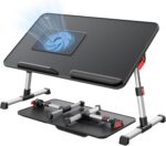 Laptop Desk for Bed with Cooling Fan,  Height & Angle Adjustable Laptop Stand for Bed, Lap Desk Tray Table, Lightweight Foldable Portable Computer Table for Couch Sofa Chair Floor Desk (Black) - Image 2