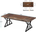 70.8-Inch Executive Desk, Large Computer Office Desk Workstation, Modern Simple Style Laptop Desk Study Writing Table Business Furniture for Home Office (Brown/Black, 70.8 Inch) - Image 2