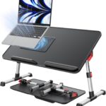 Laptop Desk for Bed with Cooling Fan,  Height & Angle Adjustable Laptop Stand for Bed, Lap Desk Tray Table, Lightweight Foldable Portable Computer Table for Couch Sofa Chair Floor Desk (Black)