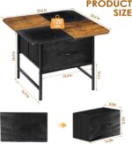 Coffee Tables for Living Room,Modern Small Coffee Table with 2 Large Storage Drawers,Wooden Square Center Table for Small Space,Apartment,Dorm,Home Office,Black Brown - Image 2