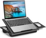 Adjustable Lap Desk Fits Up to 15.6 Inch Laptops- with 6 Adjustable Angles, Detachable Mouse Tray, & Dual Cushions Laptop Stand for Car Laptop Desk, Work Table, Lap Drawing Desk on Sofa or Bed