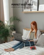 Laptop Bed Desk, Foldable Lap Desk, Portable Laptop Stand, Lightweight & Mini Table for Breakfast/Picnic/Drawing/Couch/Floor - Black - Image 2