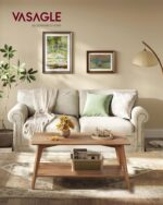 Collection - Coffee Table, 2-Tier Center Table with Storage, Tapered Legs, Curved Transitions, 21.7 x 39.4 x 17.7 Inches, Easy to Assemble, for Living Room, Honey Brown - Image 2