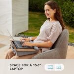 Laptop Lap Desk - Portable Lap Desk with Pillow Cushion, Fits up to 15.6 inch Laptop, with Anti-Slip Strip & Storage Function for Home Office Students Use as Computer Laptop Stand, Book Tablet - Image 2