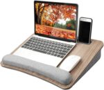 Laptop Lap Desk - Portable Lap Desk with Pillow Cushion, Fits up to 15.6 inch Laptop, with Anti-Slip Strip & Storage Function for Home Office Students Use as Computer Laptop Stand, Book Tablet