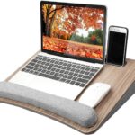 Laptop Lap Desk - Portable Lap Desk with Pillow Cushion, Fits up to 15.6 inch Laptop, with Anti-Slip Strip & Storage Function for Home Office Students Use as Computer Laptop Stand, Book Tablet