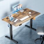48 Inch Electric Standing Desk Height Adjustable, Sit to Stand Up Computer Workstations Work PC Table Home Office Study Writing Gaming Desks with Memory Presets for Walking Pad, Bedroom, Rustic - Image 2